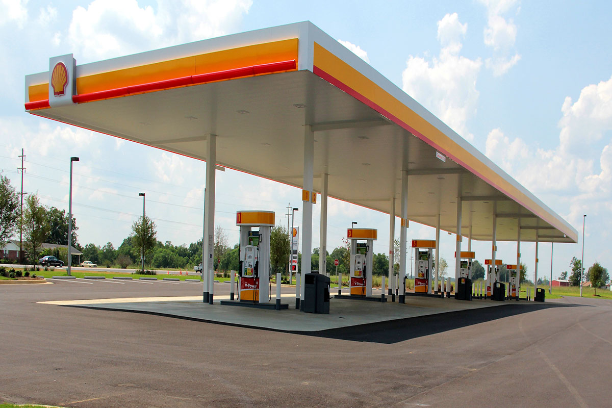 Picture of the Shell gas lanes