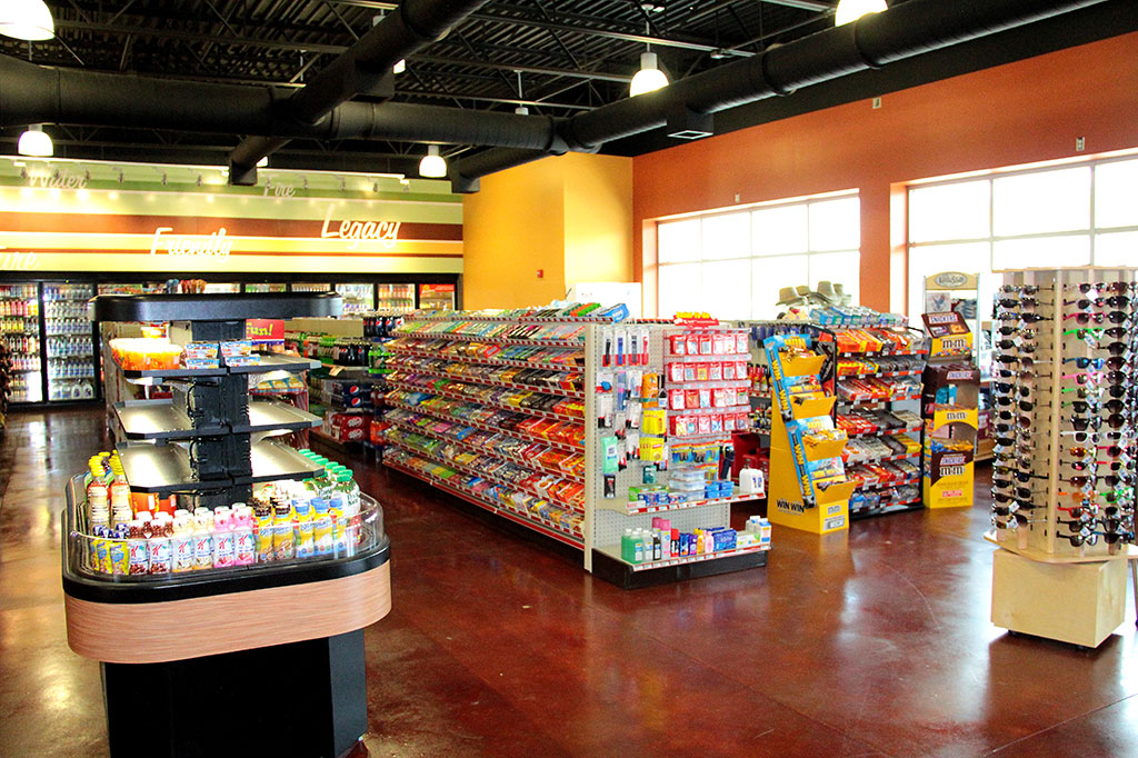Wideshot picture of snack isle inside store